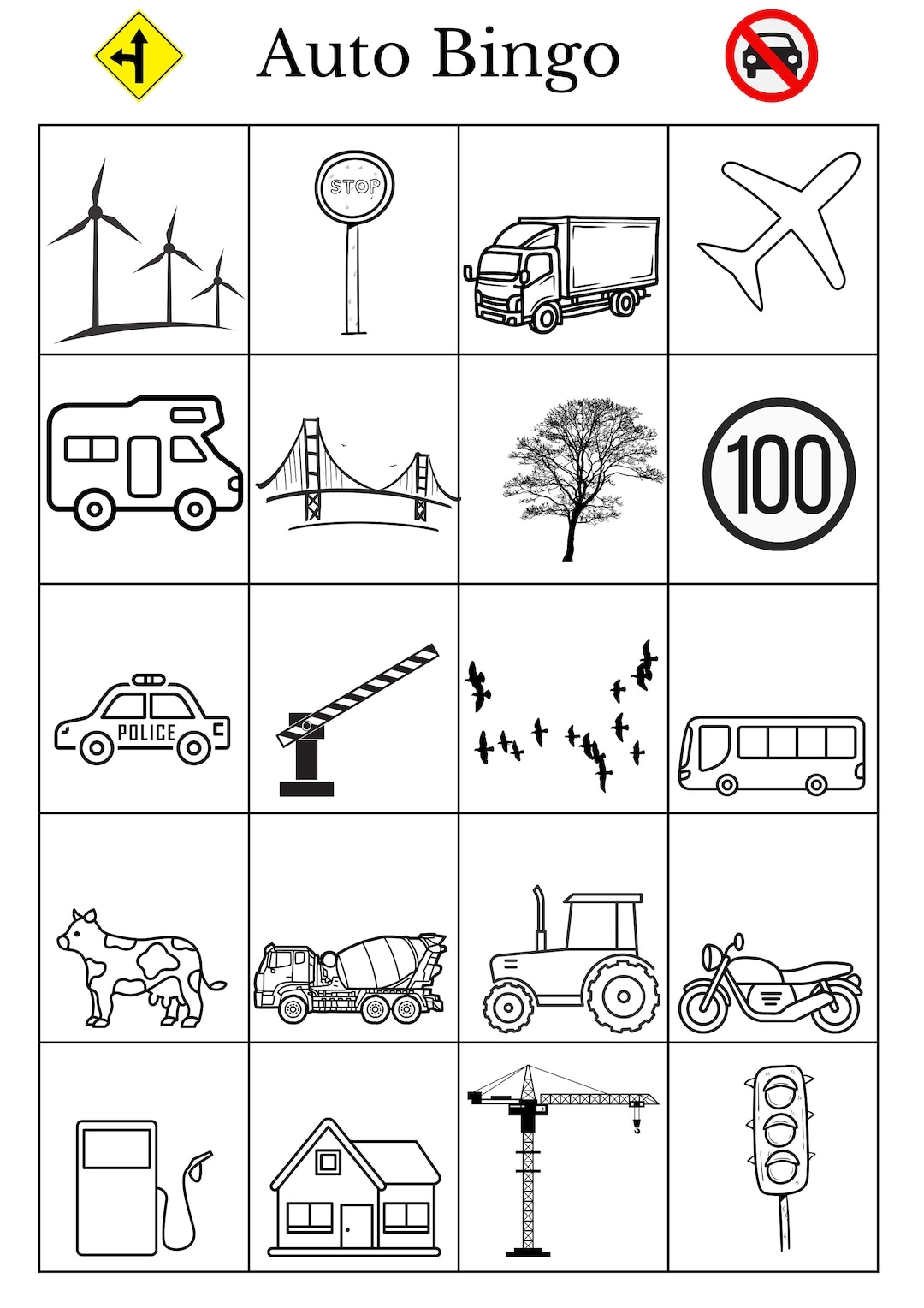 Bingo For Children Printables Car Bingo Game Idea For Children In The Car Children s Activities Children s Sudoku Car Game Etsy