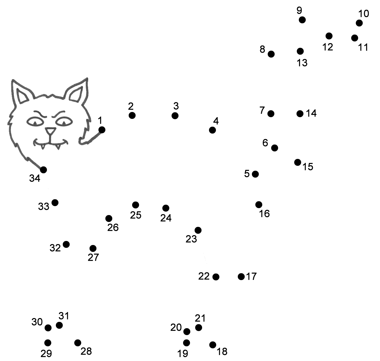 Black Cat Connect The Dots Count By 1 s Halloween 