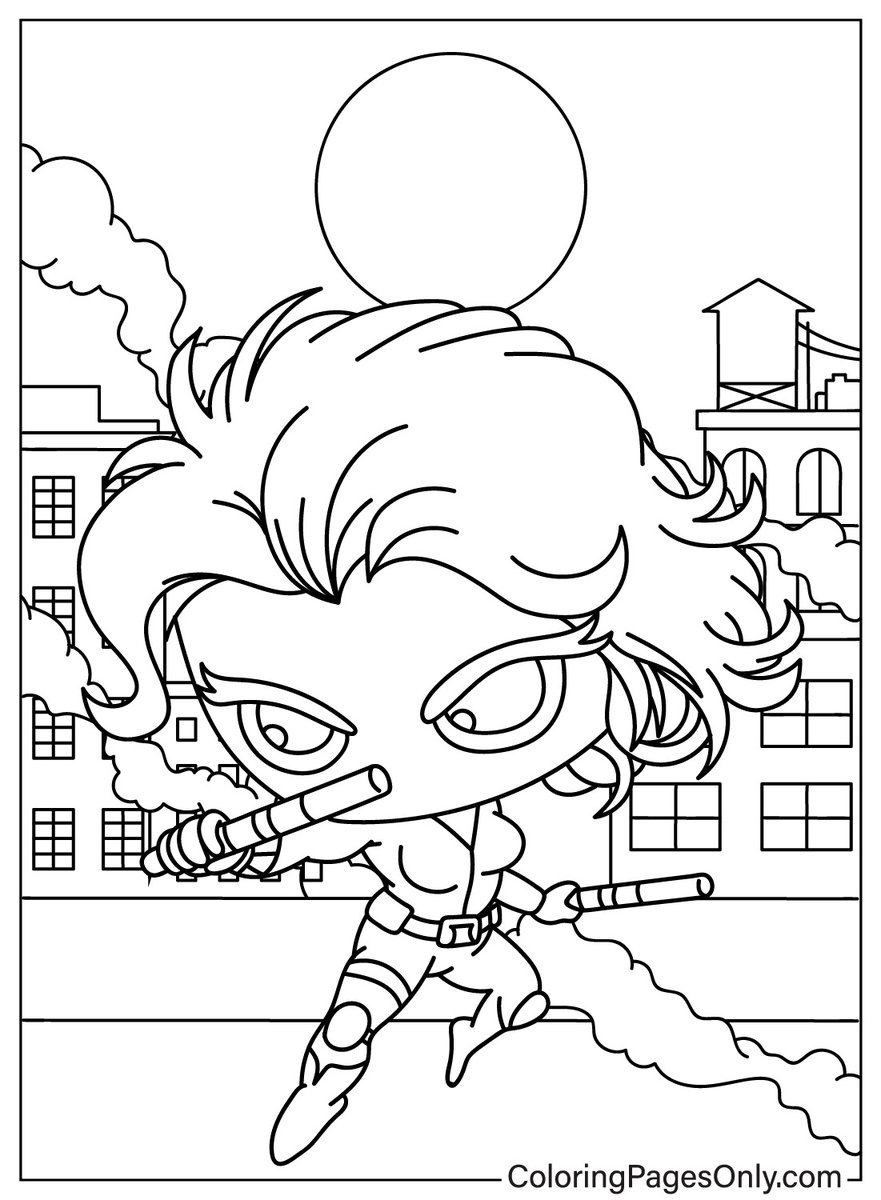 avengers black widow coloring pages