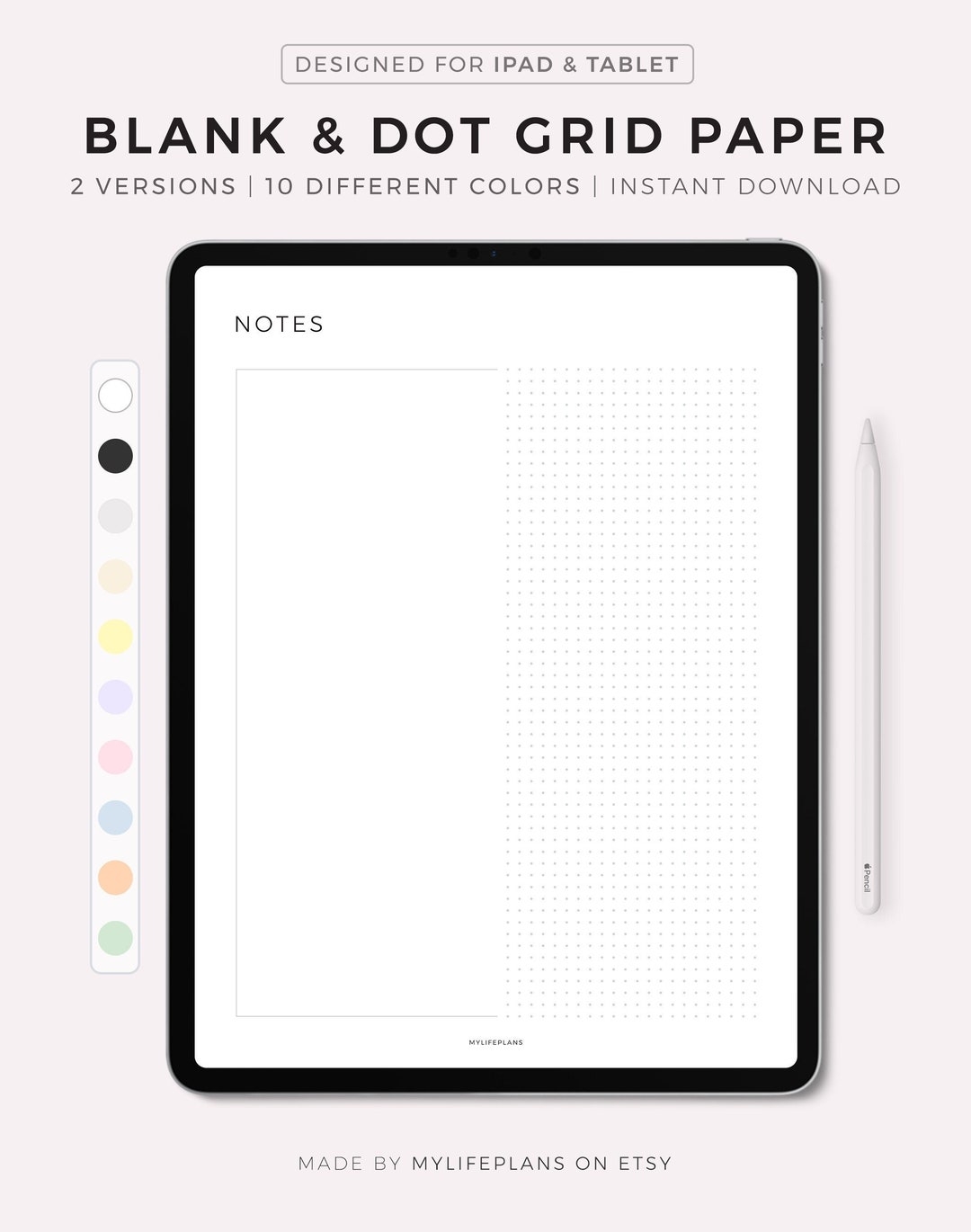 Blank Dot Grid Paper For Goodnotes Notability Noteshelf Ipad Instant Download Etsy