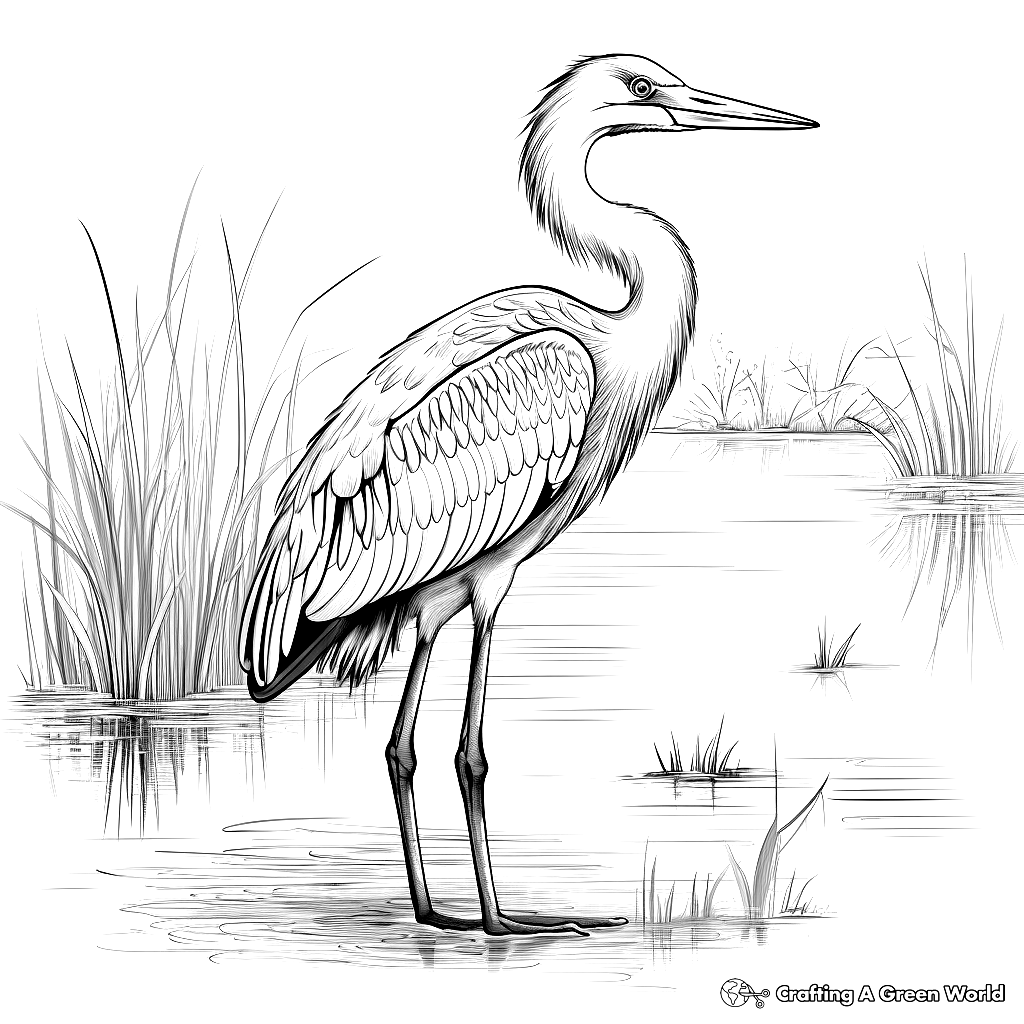 Blue Heron Coloring Pages Free Printable 