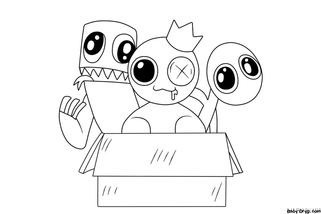 Blue Rainbow Friend Coloring Page Print Roblox Coloring Book Rainbow Friends