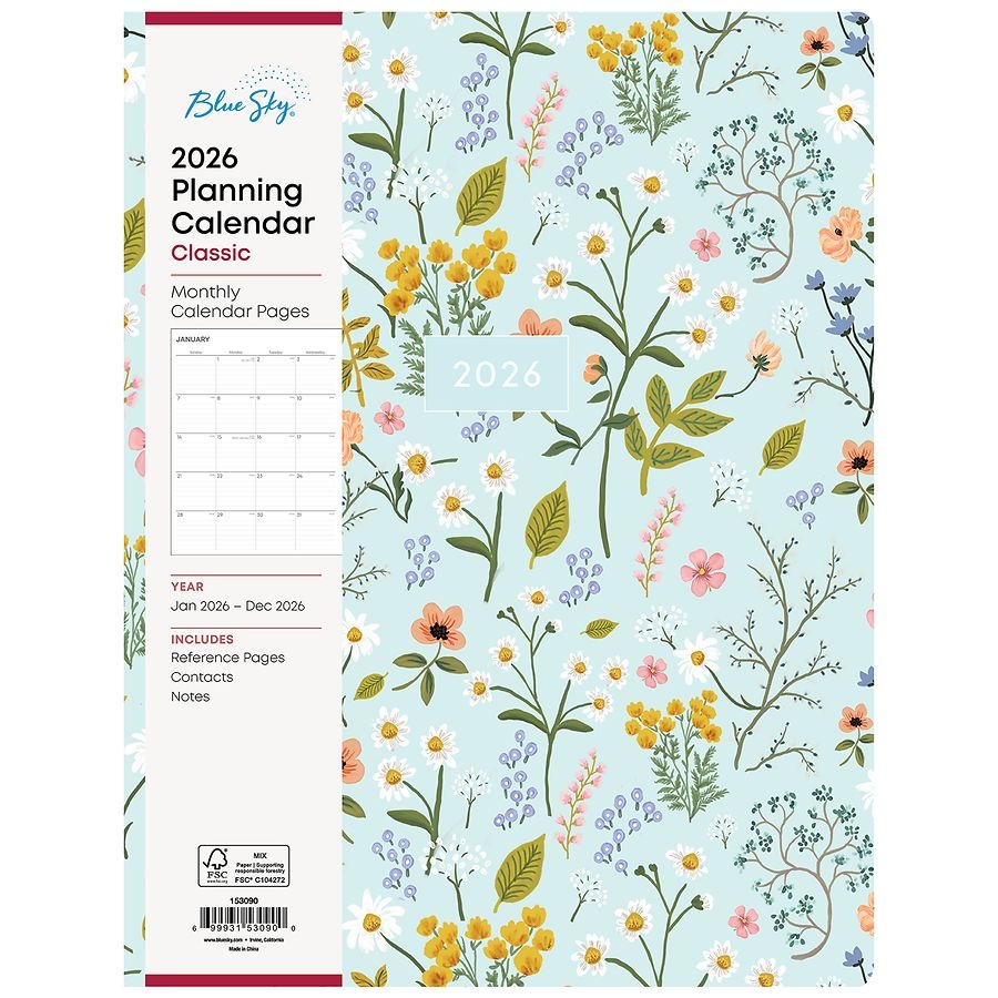 Blue Sky 2026 Planning Calendar Classic Walgreens