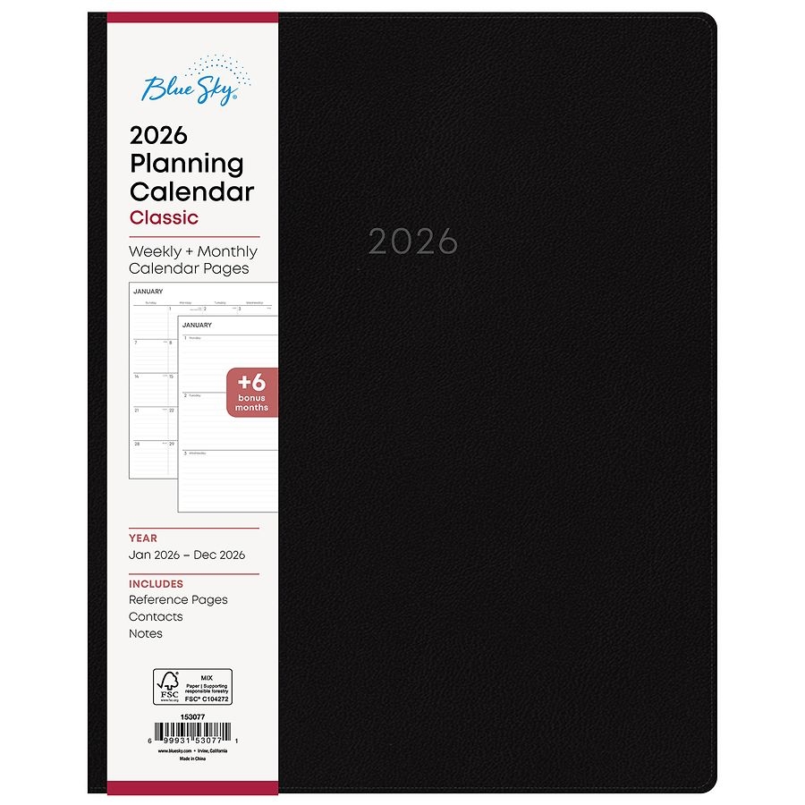 Blue Sky 2026 Planning Calendar Planner Classic Black Walgreens
