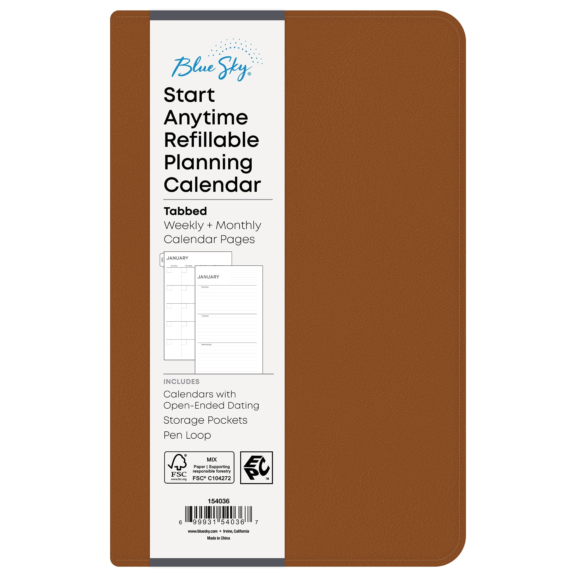 Blue Sky Perpetual Monthly Weekly Medium Planner 5 X 8 Tan January December Walmart