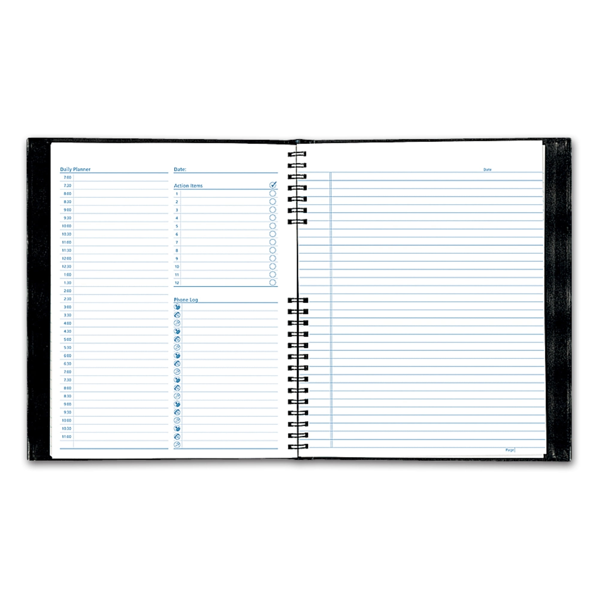 Blueline NotePro Spiral Hard Back Bound Undated Daily Planner 11 X 8 1 2 Black Walmart