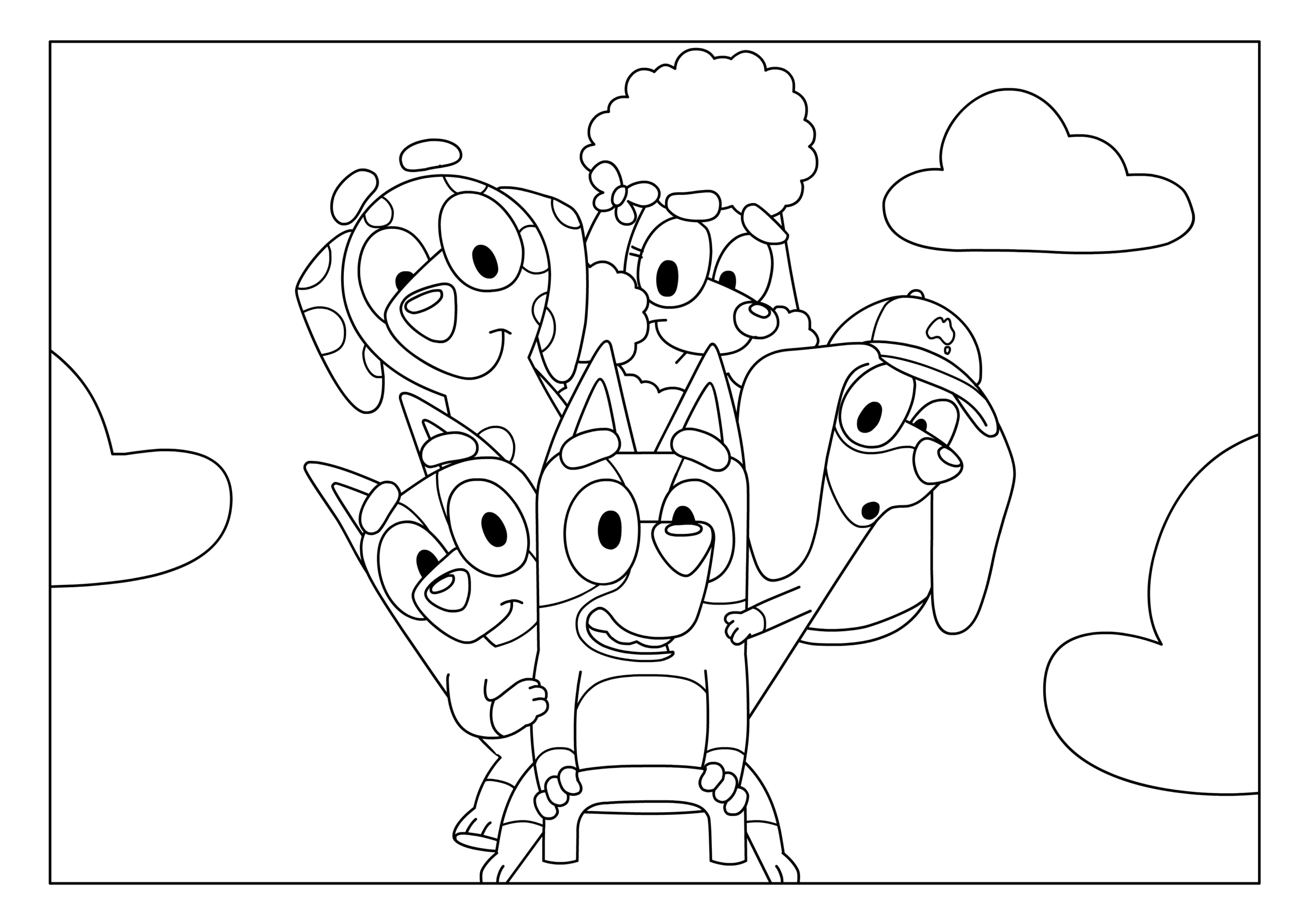 free printable bluey colouring pages