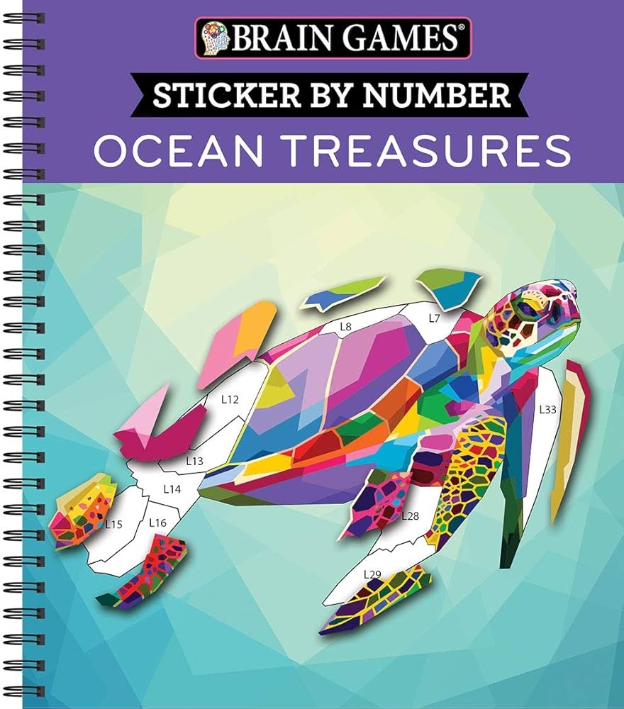 Brain Games Sticker By Number Ocean Treasures 13 Images To Sticker Publications International Ltd New Seasons Brain Games 9781645580348 Amazon Books