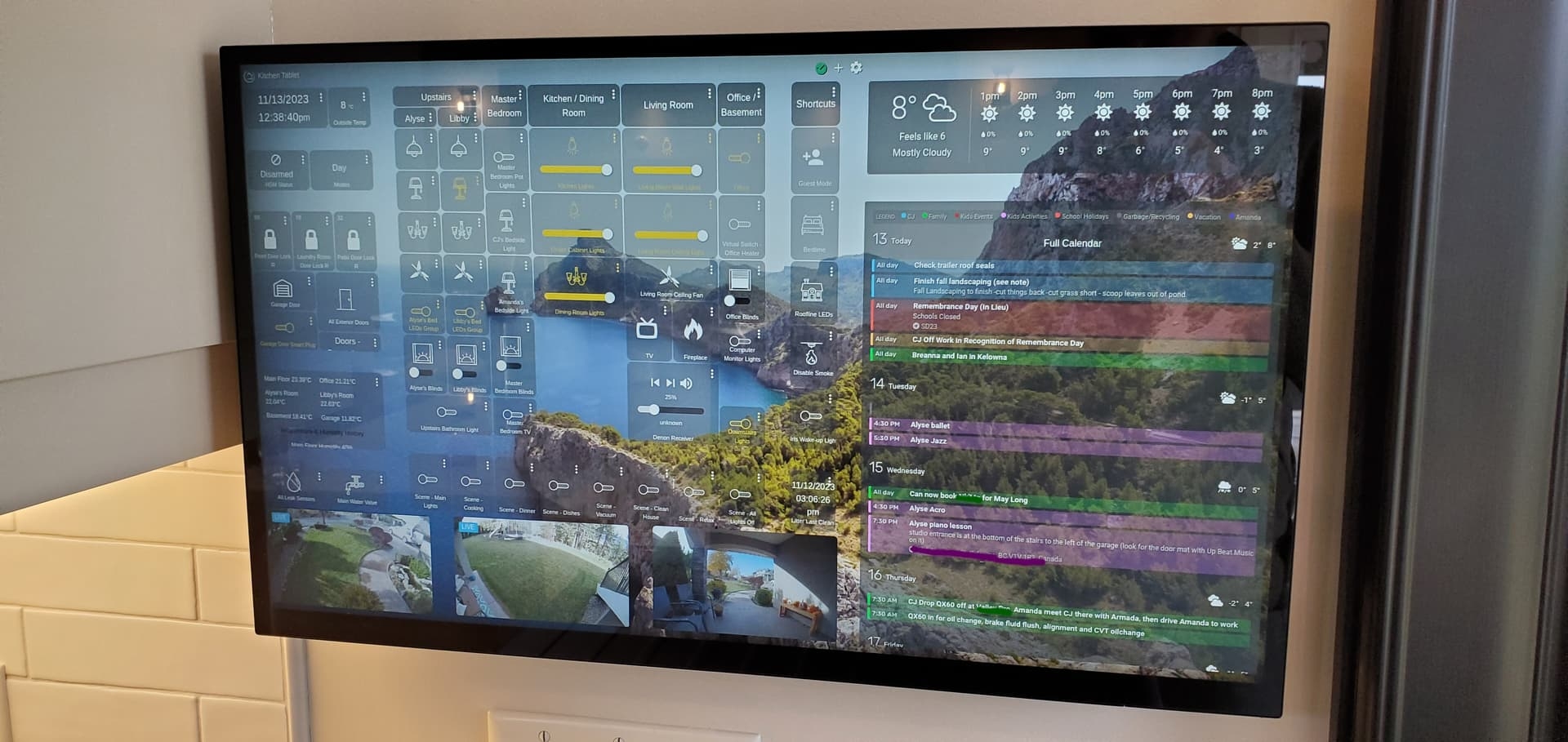 Built A 24 Touchscreen Wall Mounted Dashboard Family Calendar Hubitat Dashboard Hubitat