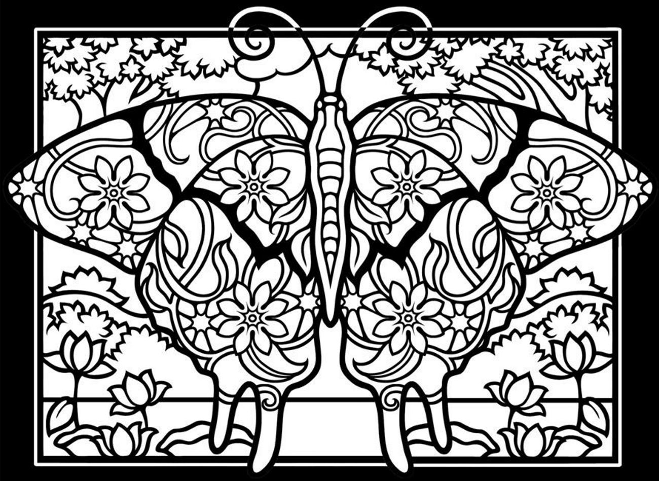 Butterflies Black Background Butterflies Insects Coloring Pages For Adults