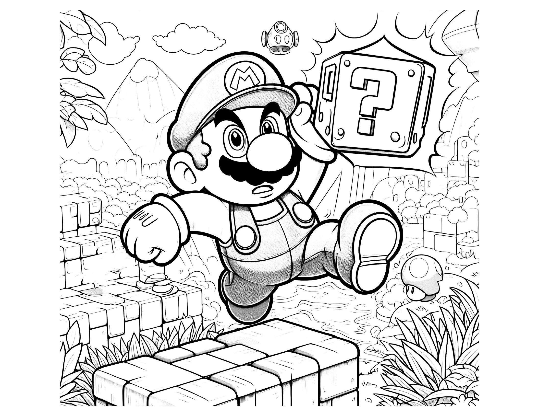 Buy Mario Bros Coloring Pages 6 Pieces PDF PNG Format Printable Coloring Pages Mario Coloring Book Easy And Pretty Designs Online In India Etsy