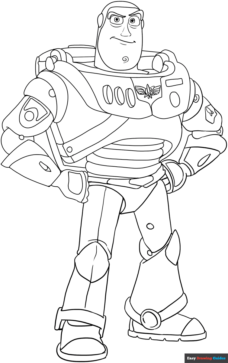 Buzz Lightyear From Toy Story Coloring Page Easy Drawing Guides