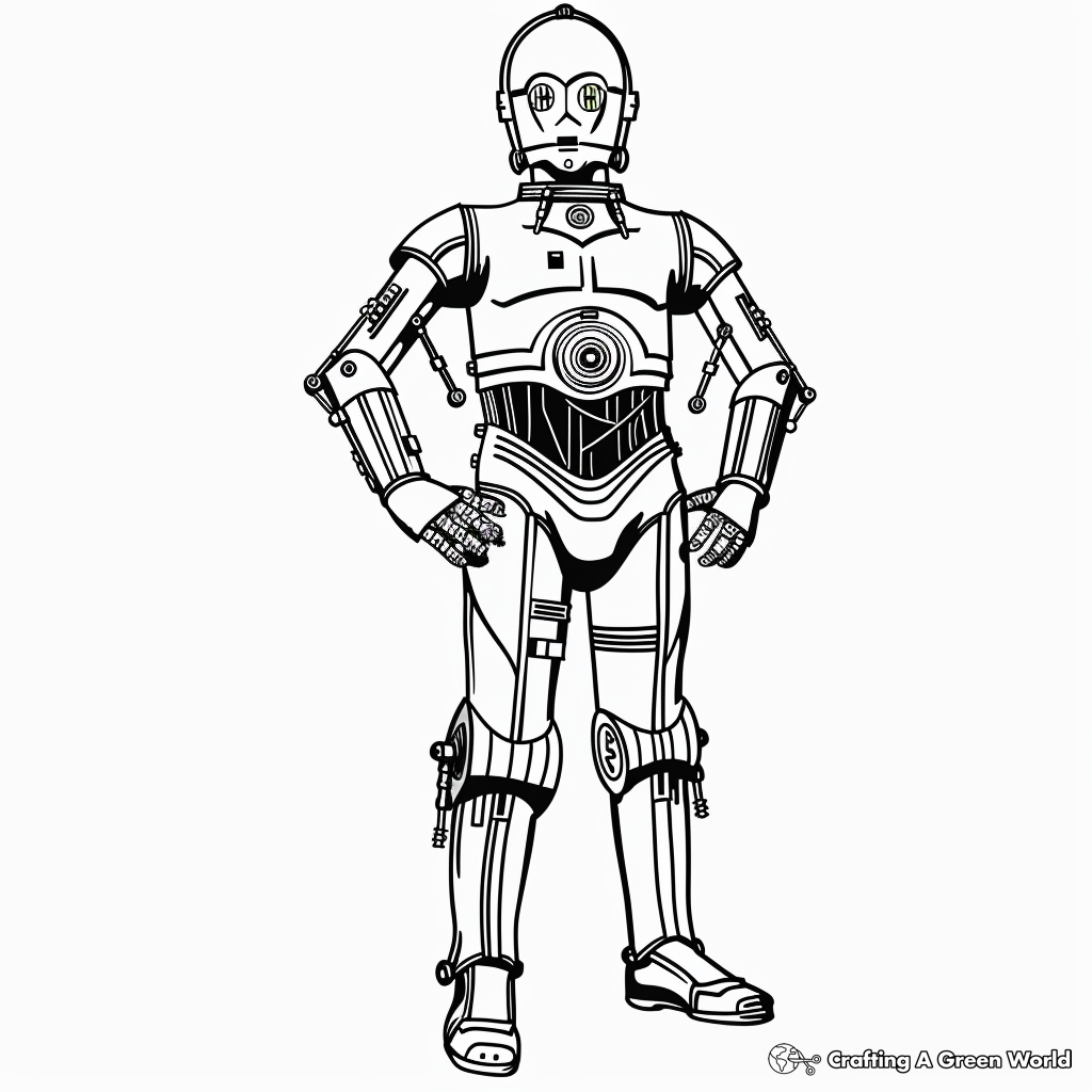 C 3PO Coloring Pages Free Printable 