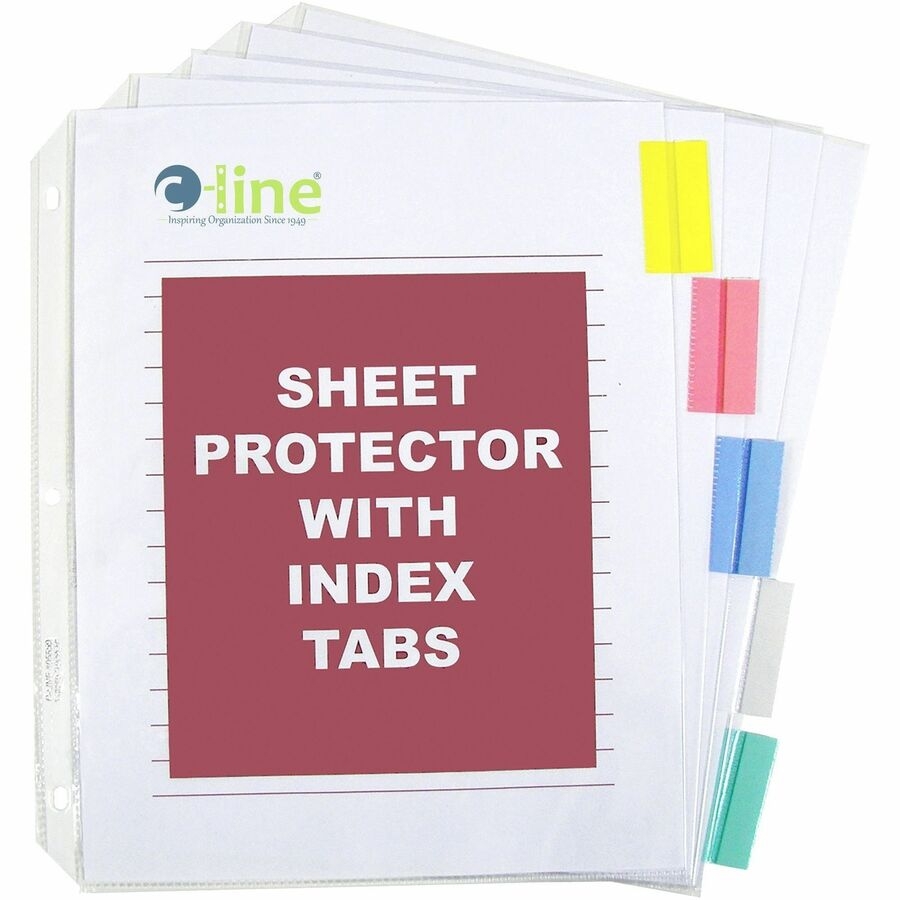 C Line Top Loading Sheet Protectors For Letter 8 1 2 X 11 Sheet Assorted Polypropylene 1 Set Aplusofficesupply
