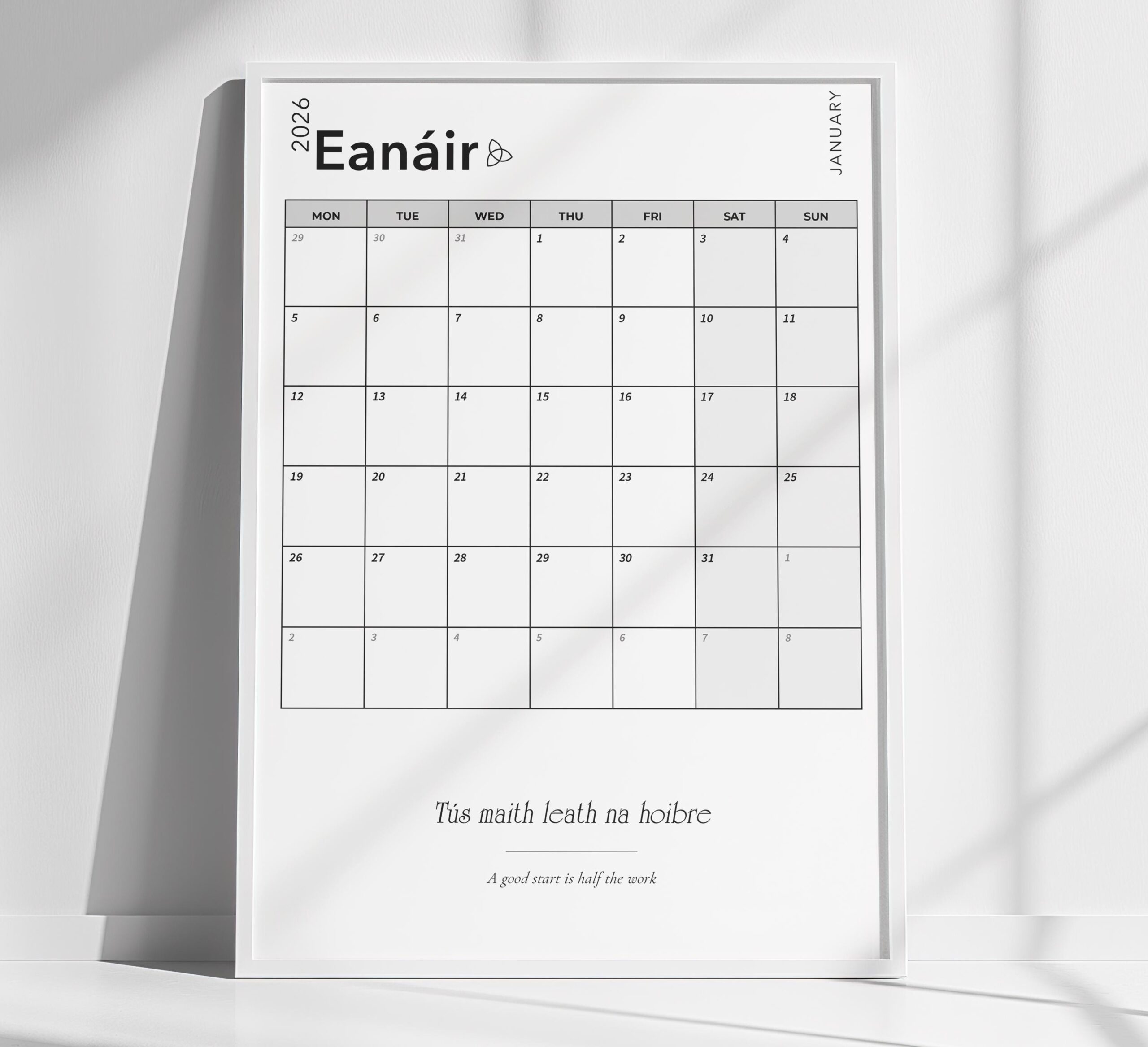 2026 irish language desk calendar