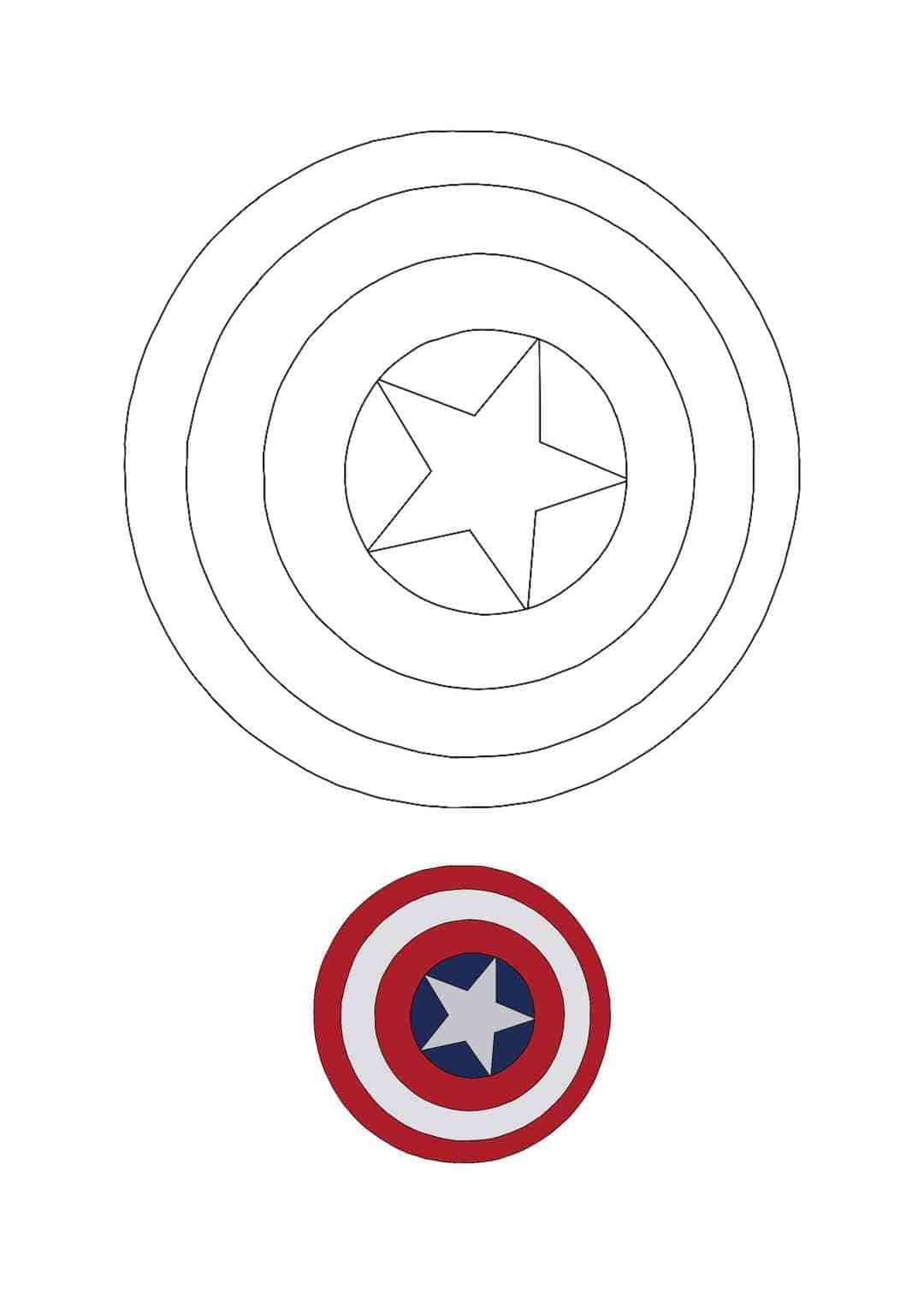 captain america shield coloring page