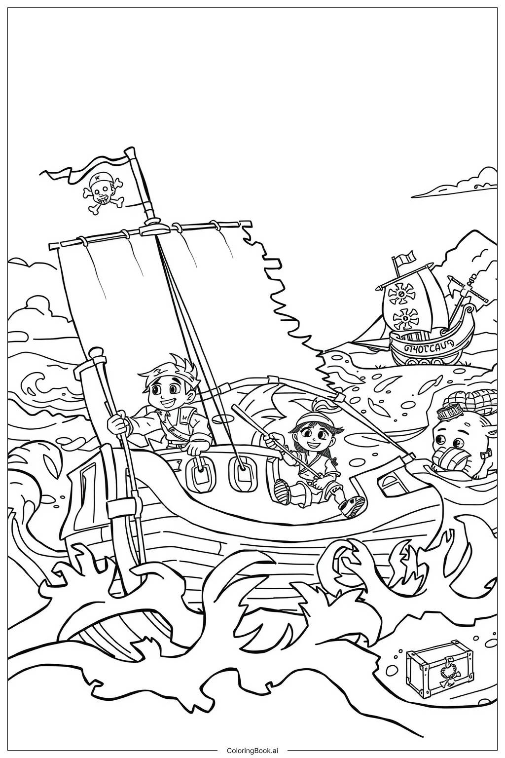 jake neverland pirates coloring page
