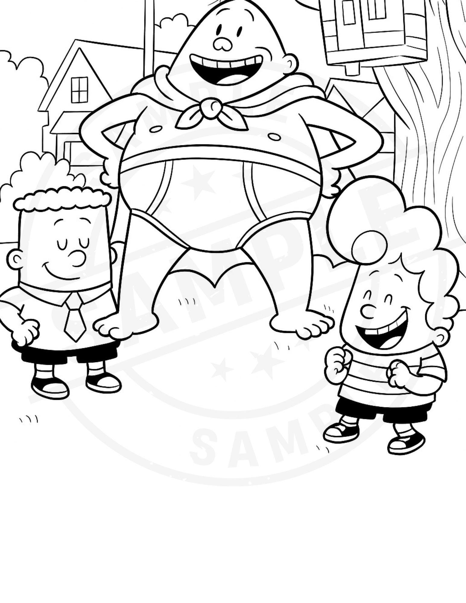 coloring pages of captain underpants