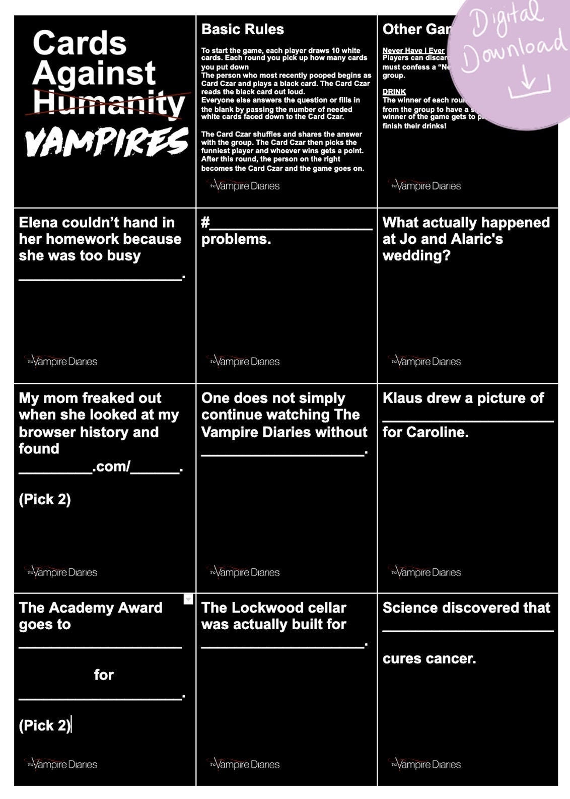 cards against humanity game pdf