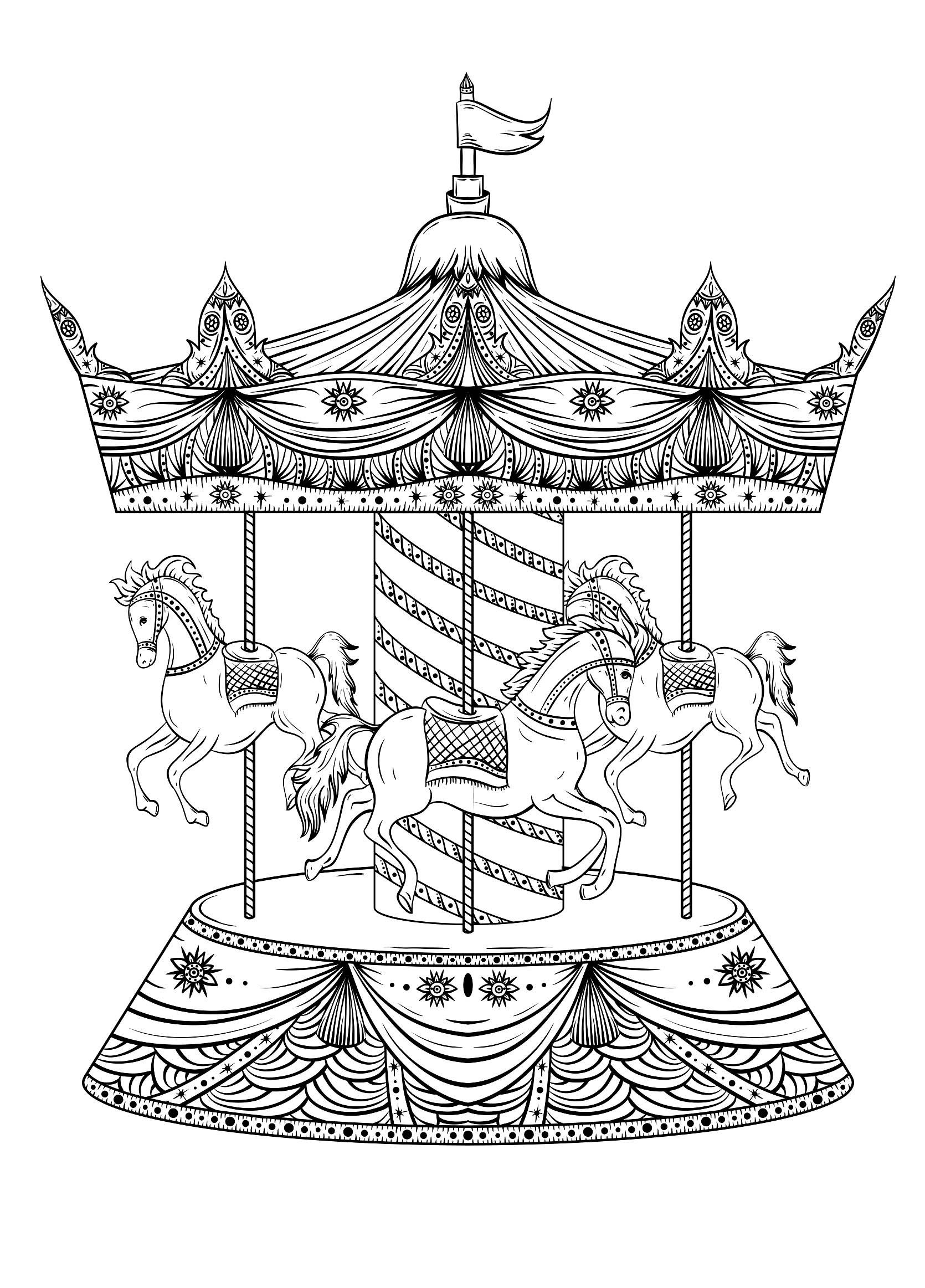 carousel horse pictures to color