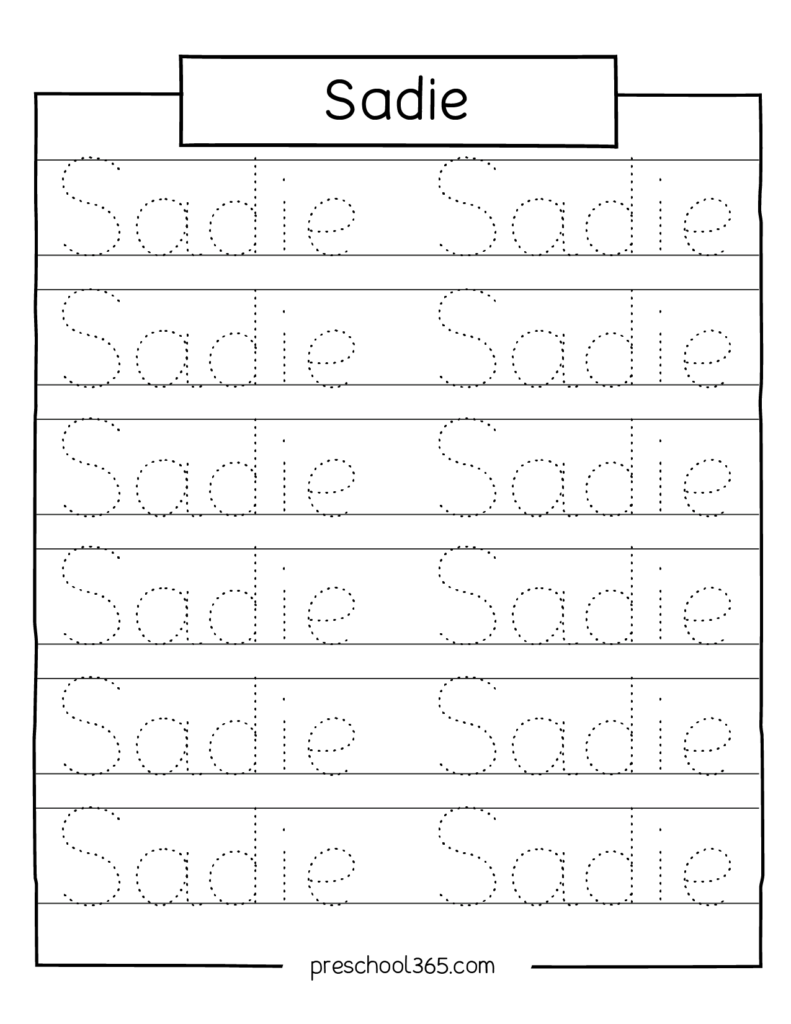free printable name tracing worksheets