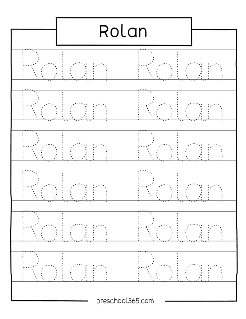 name tracing worksheets