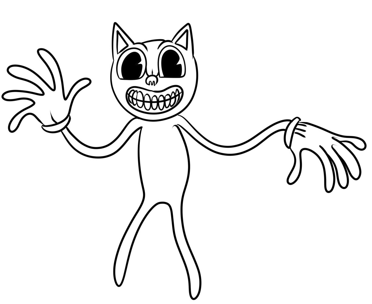 Cartoon Cat Coloring Page