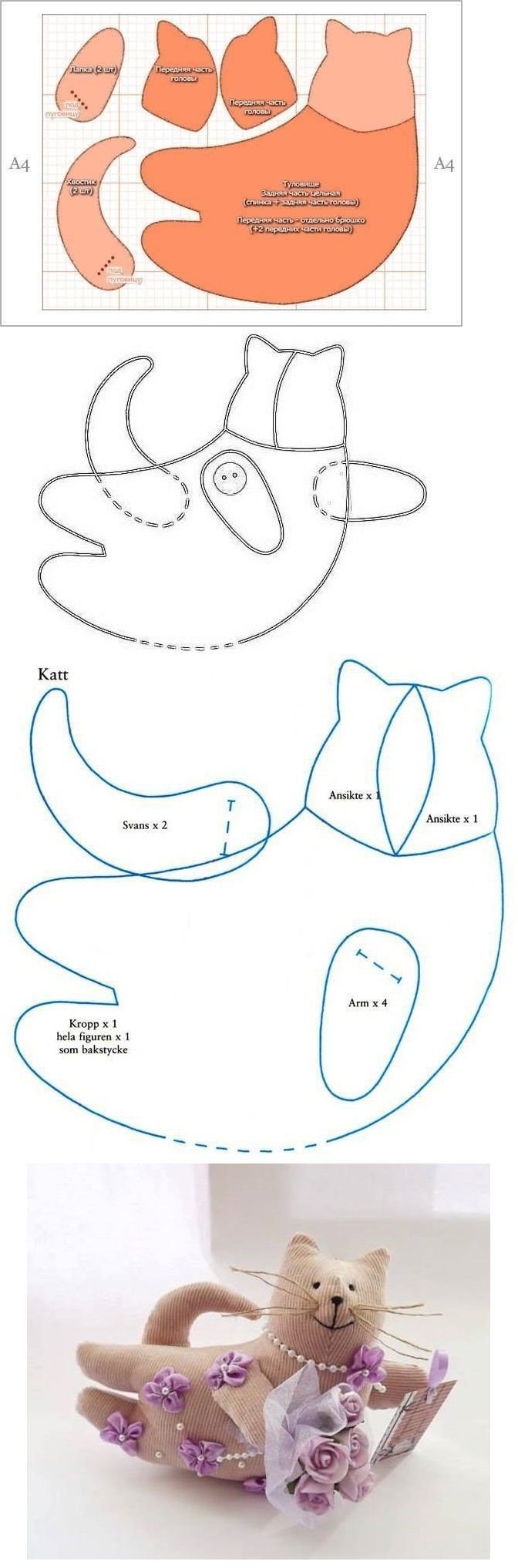 printable free cat sewing pattern