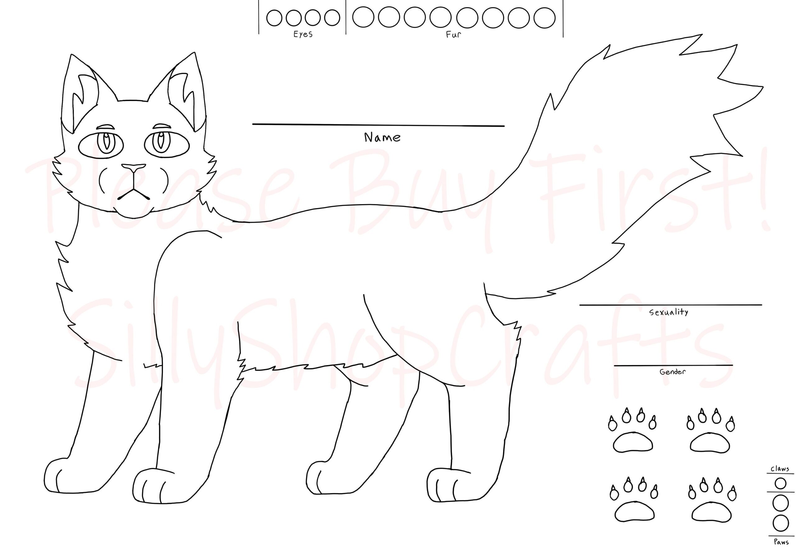 coloring pages of warrior cats