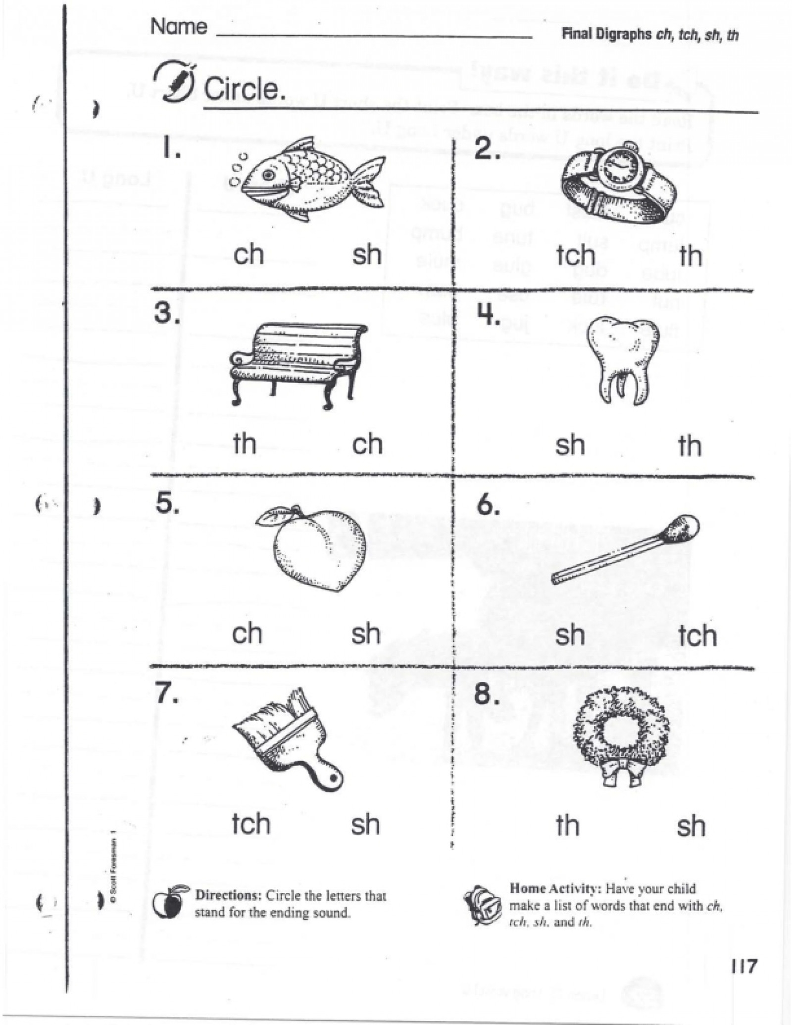 Ch Tch Sh Th Final Digraphs Circle The Letters LoveToTeach
