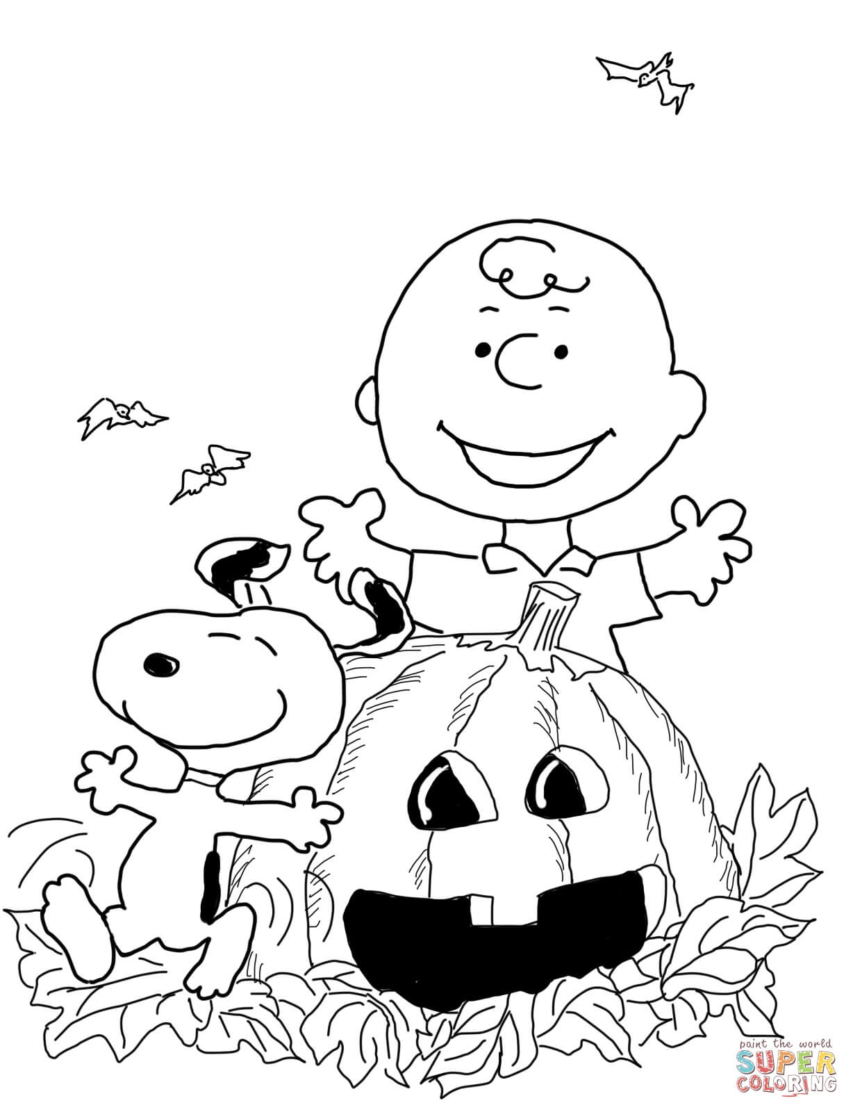 Charlie Brown Halloween Coloring Page Free Printable
