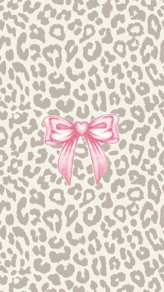 Cheetah Print Bows Coquette Aesthetic Trending Trendy Lockscreen Wallpaper Home Screen Iphone Girly