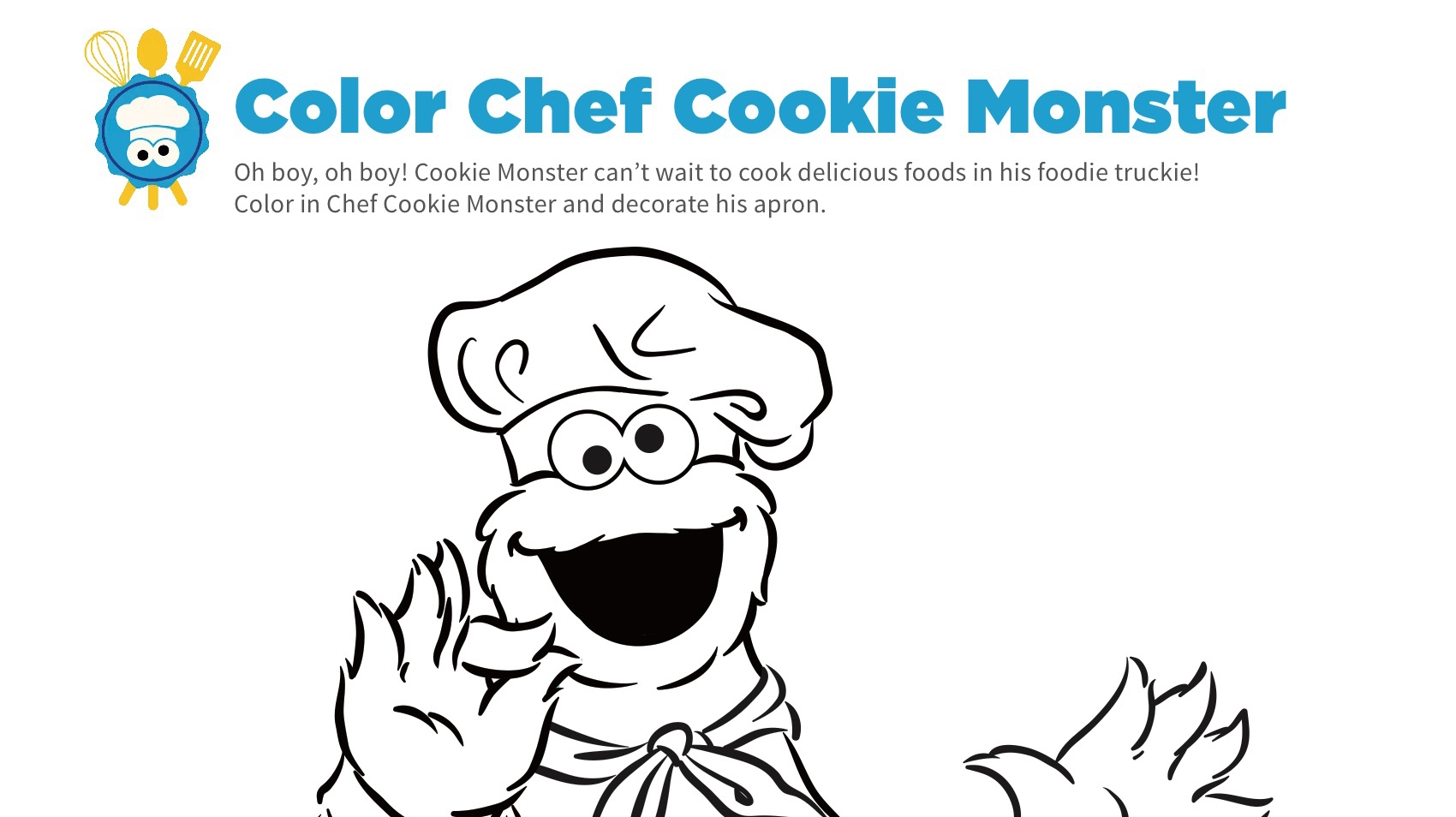 cookie monster pictures to color
