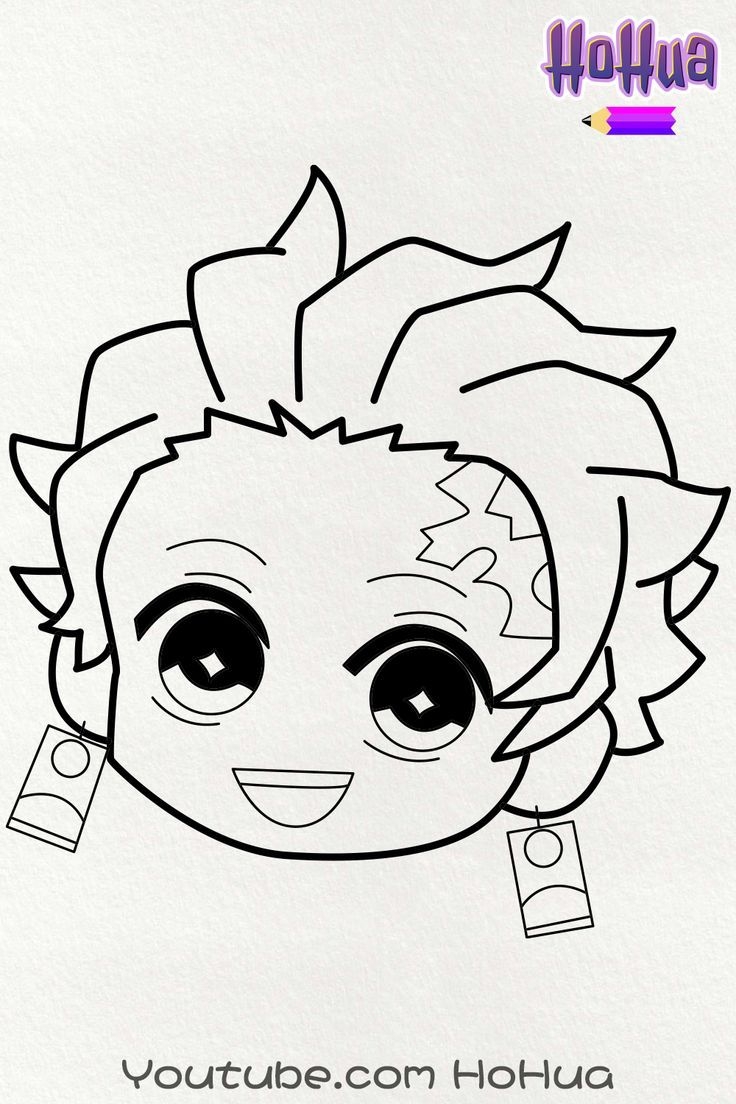 chibi demon slayer coloring pages