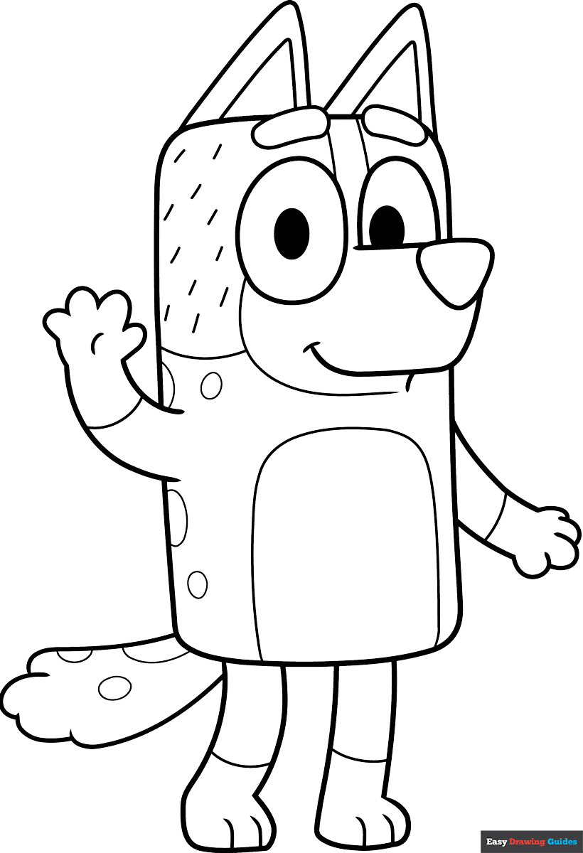 Chilli Heeler From Bluey Coloring Page Easy Drawing Guides