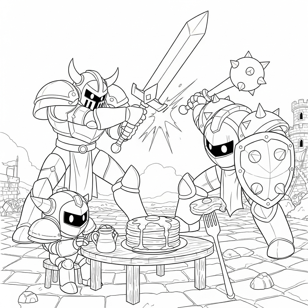 Clash Royale Battle And Pancakes Coloring app