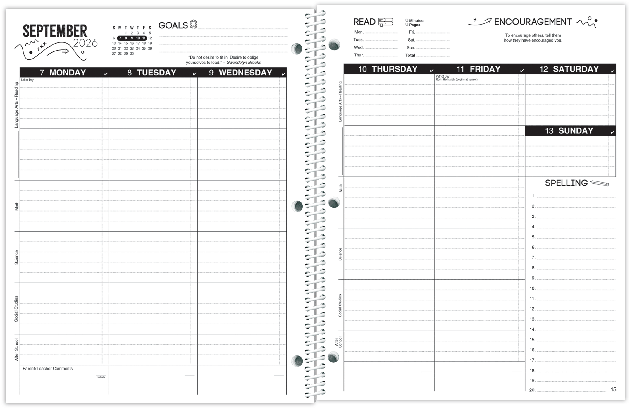 planners for middle schoolers
