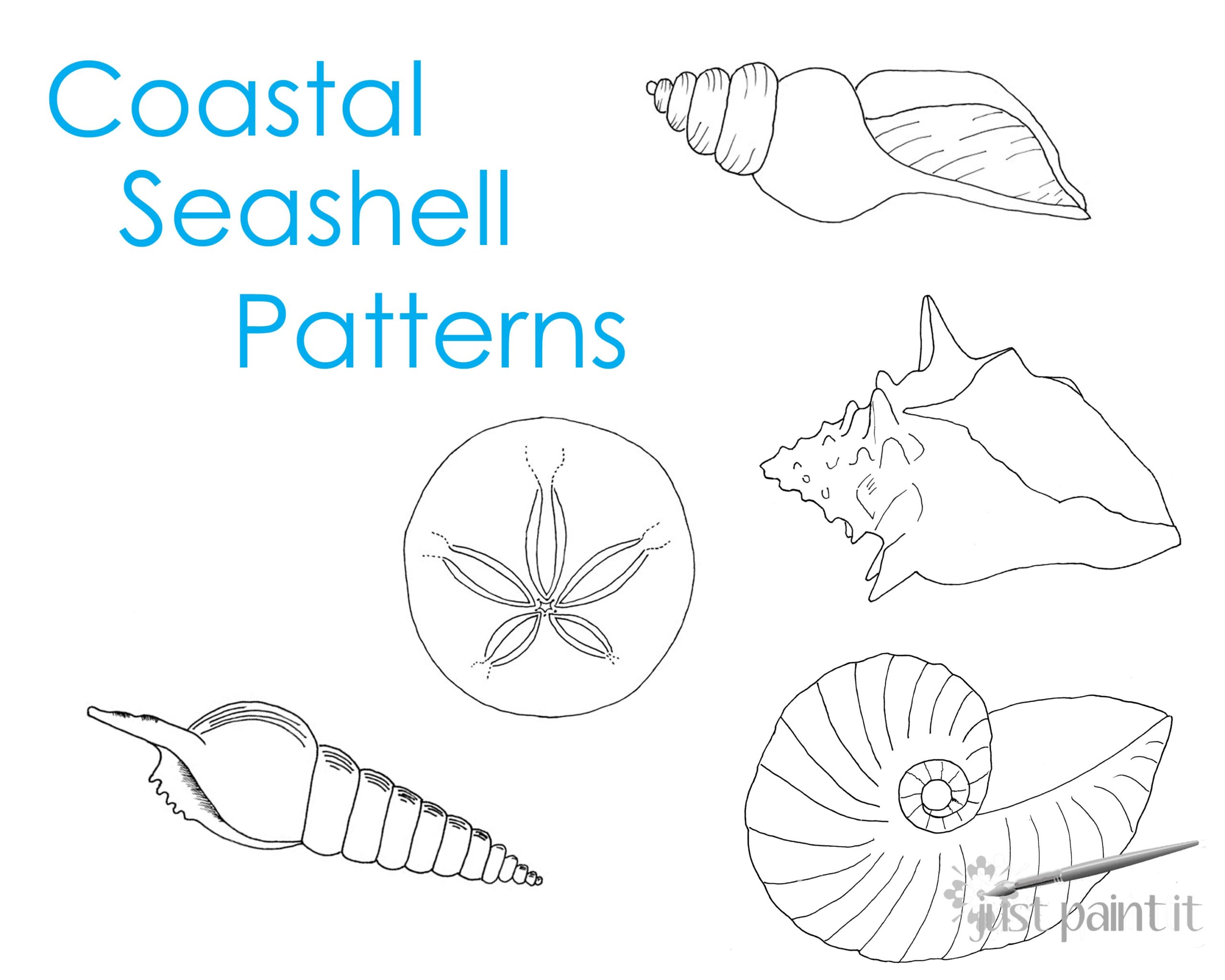 Coastal Seashell Pattern Printables Just Paint It Blog