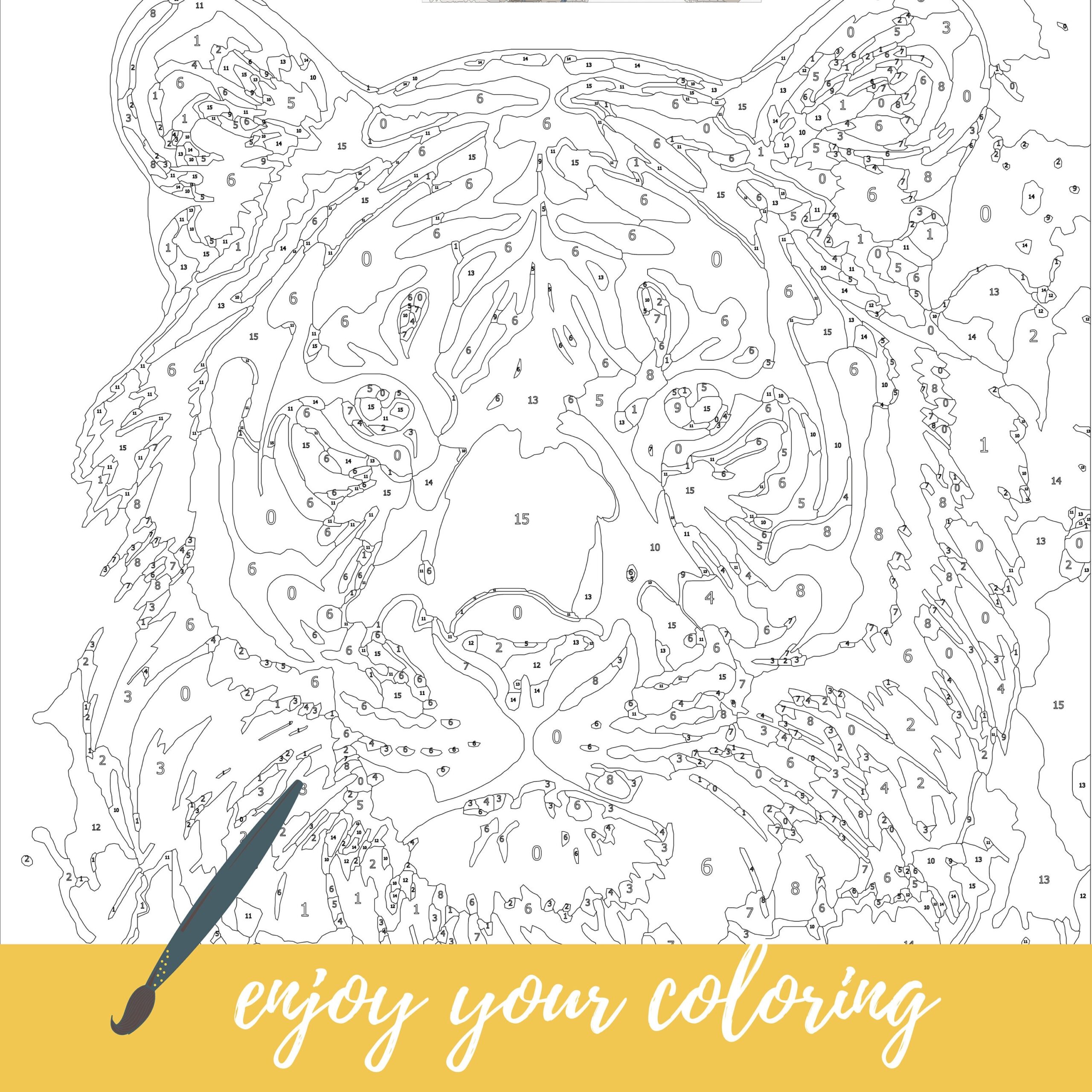 Color By Number For Adult Paint By Number Printable wild Animal Coloring Pages sheets Digital Download advanced Detailed Book 352 Etsy