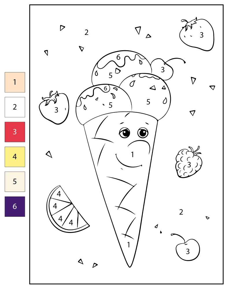 ice cream color by number