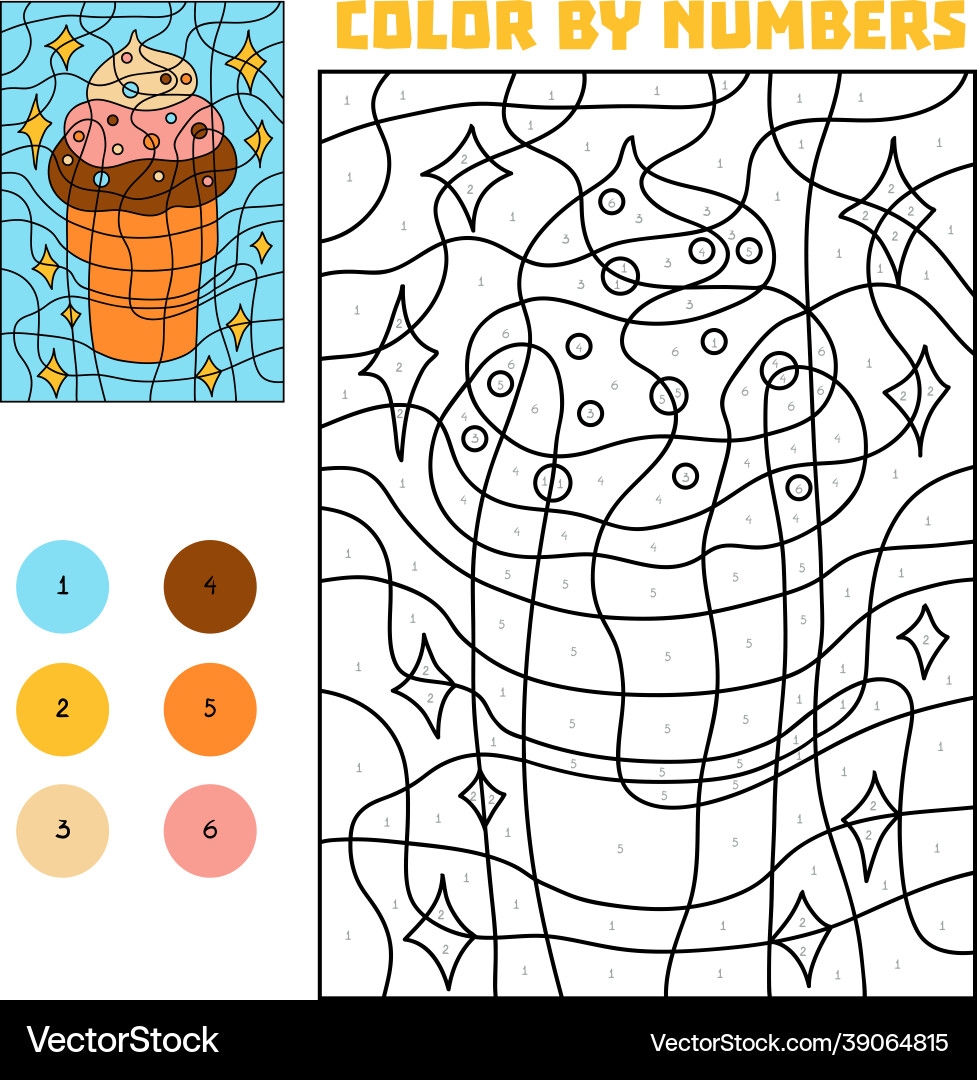 color by number ice cream