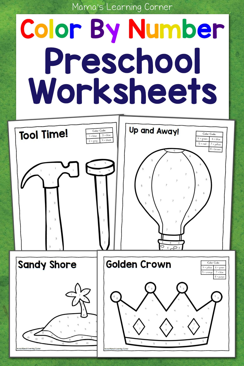 Color By Number Preschool Worksheets Mamas Learning Corner