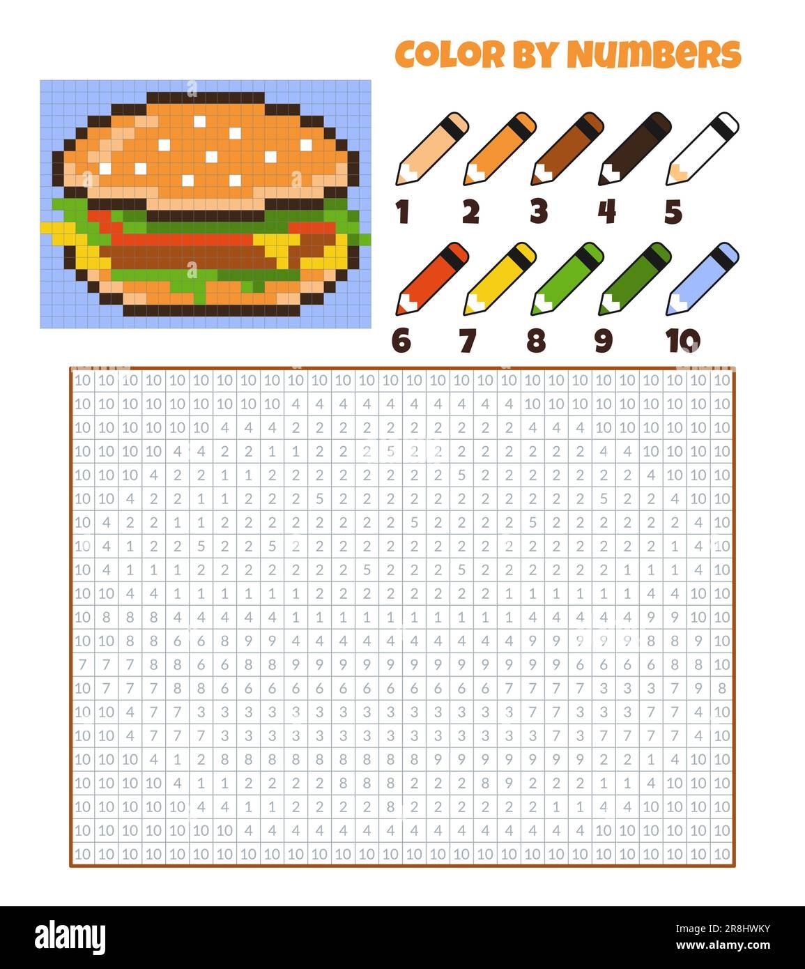 pixel color by number printable
