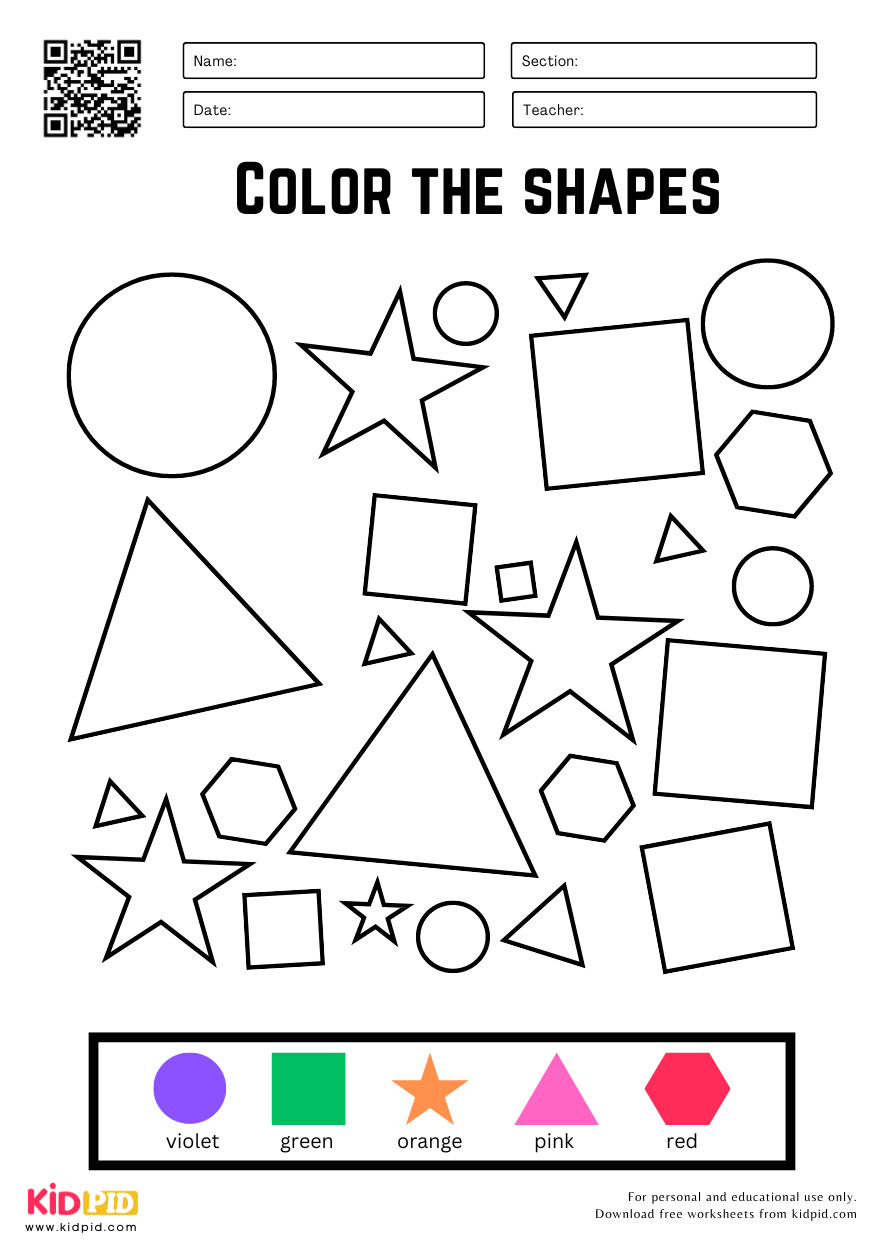 color by shape worksheet