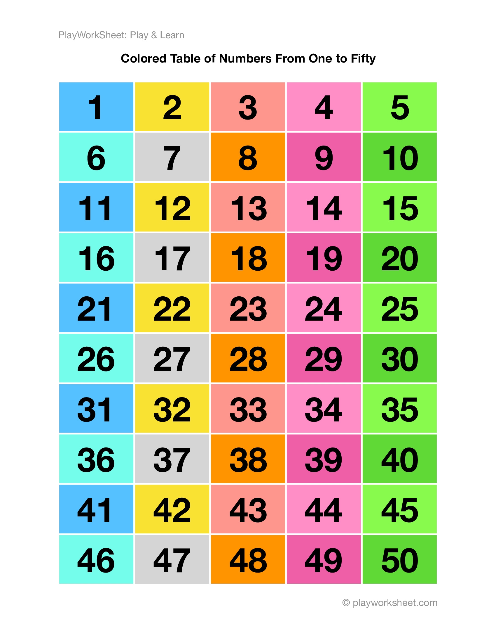 printable number chart 1 50