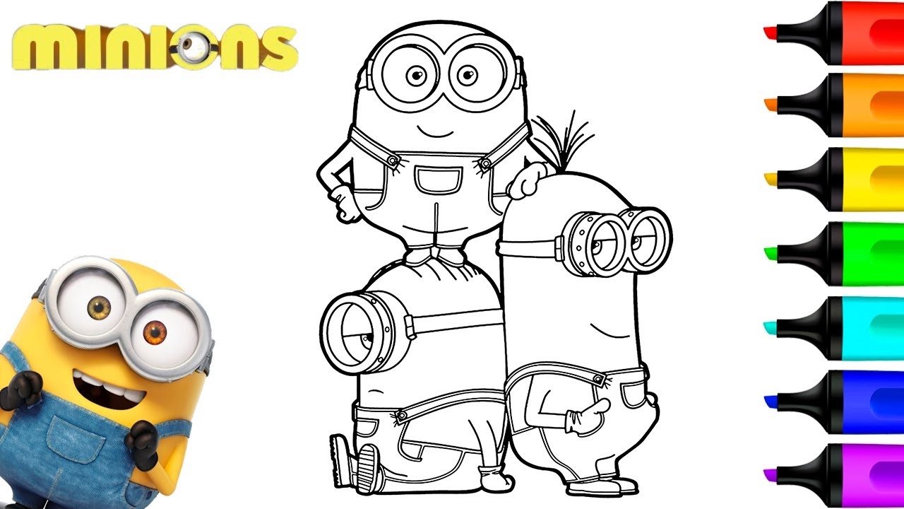 Coloring Bob Kevin Stuart Minions Art And Coloring Fun YouTube