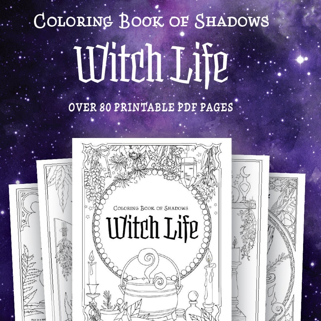 Coloring Book Of Shadows Witch Life Etsy