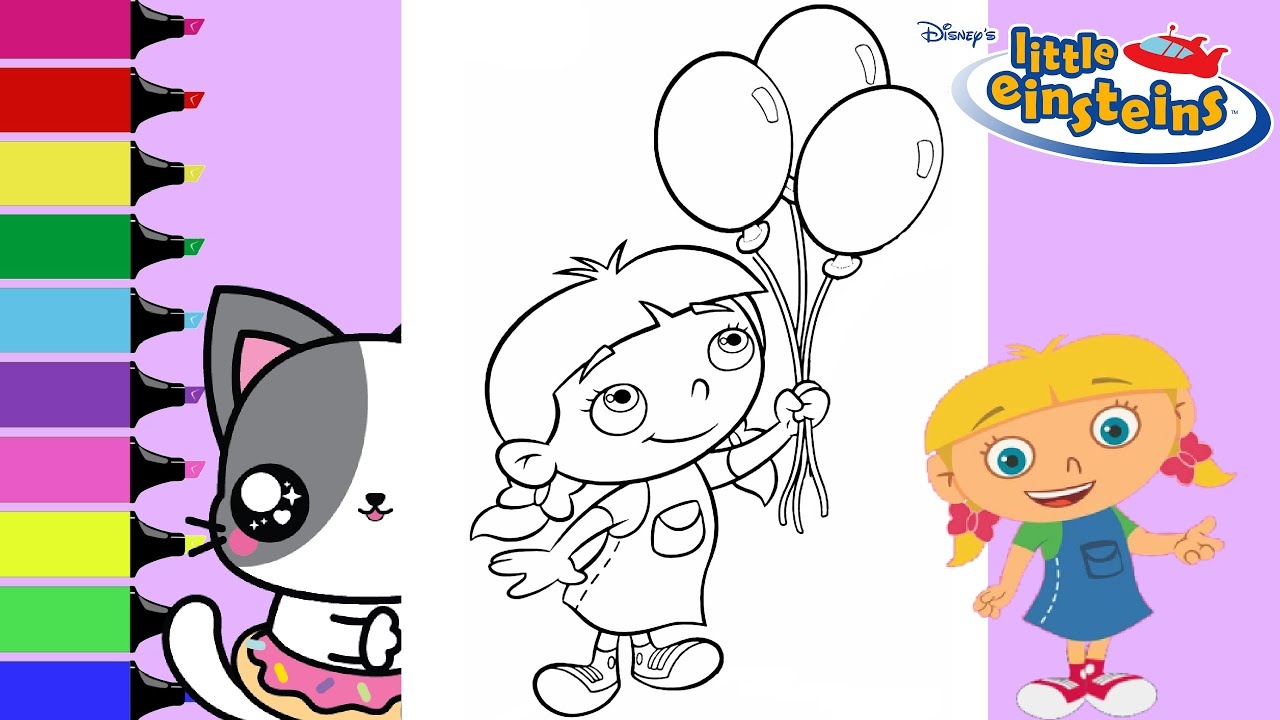 Coloring Disney JR Little Einsteins Annie Balloon Fun Coloring Book Page Sprinkled Donuts JR YouTube