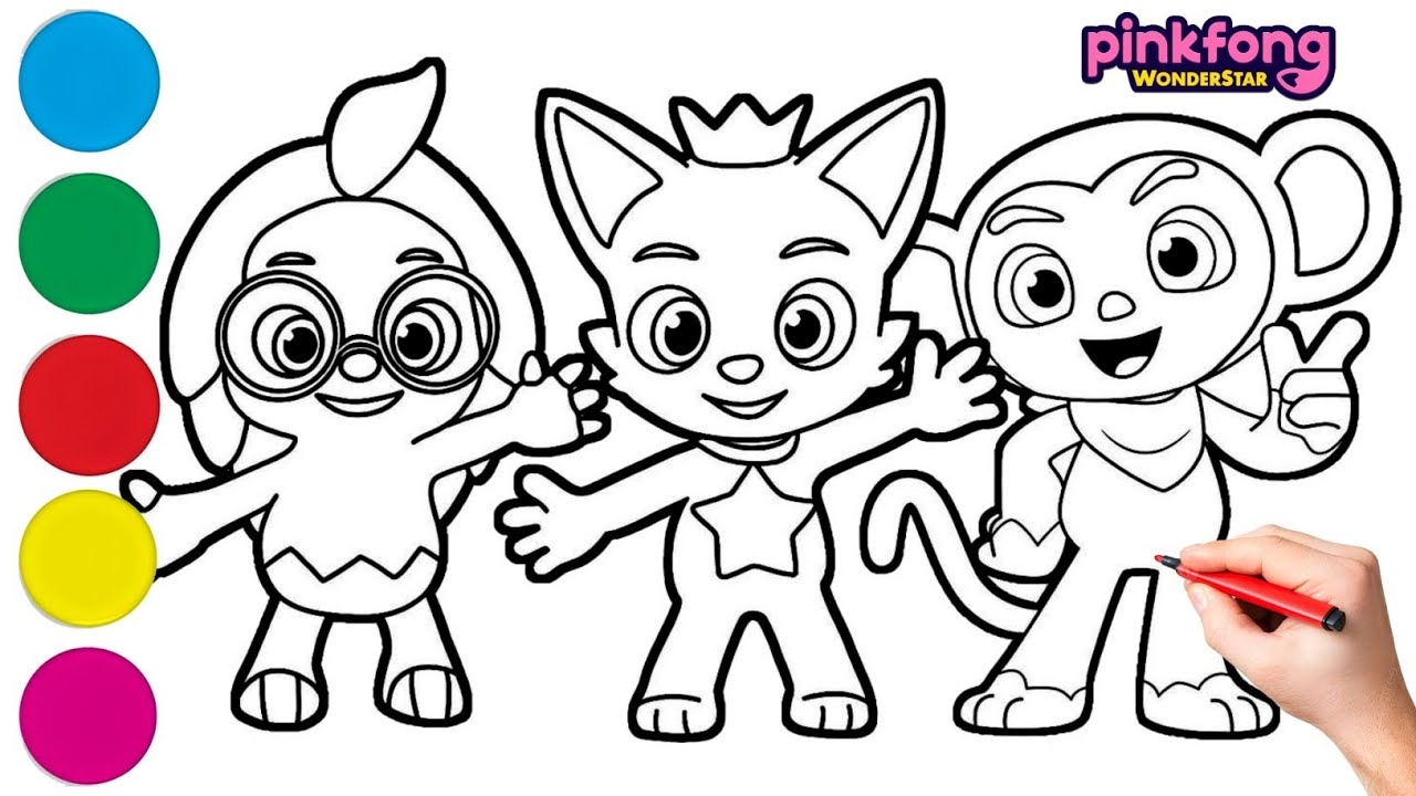 Coloring Hogi Pinkfong And Poki Pinkfong Wonderstar Coloring Pages Episodes 107 YouTube