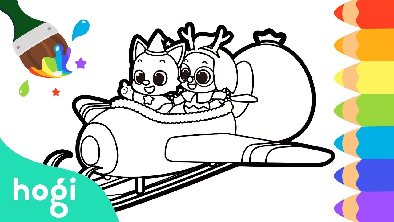 Coloring Hogi Pinkfong Christmas With Pinkfong Hogi Hogi Arts For Kids YouTube